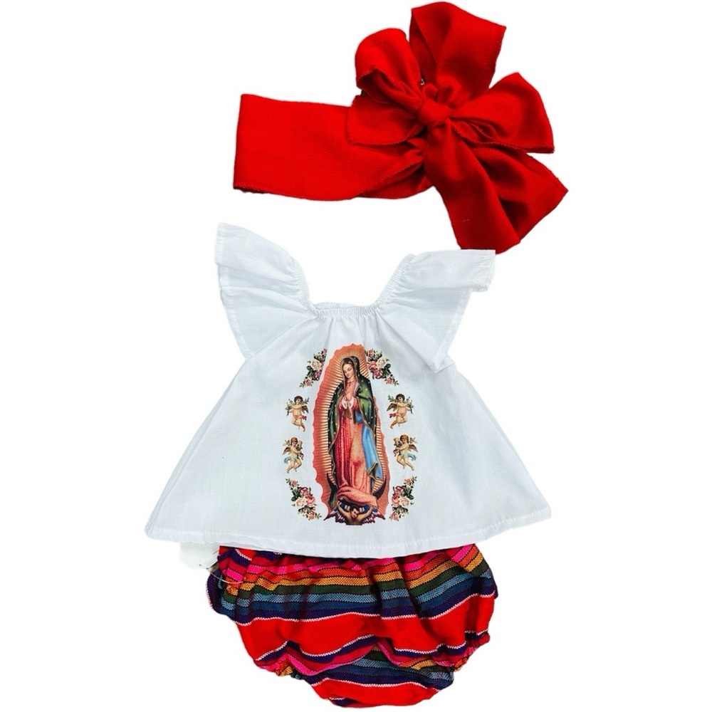 Our Lady of Guadalupe Girls Outfit 3pc Set